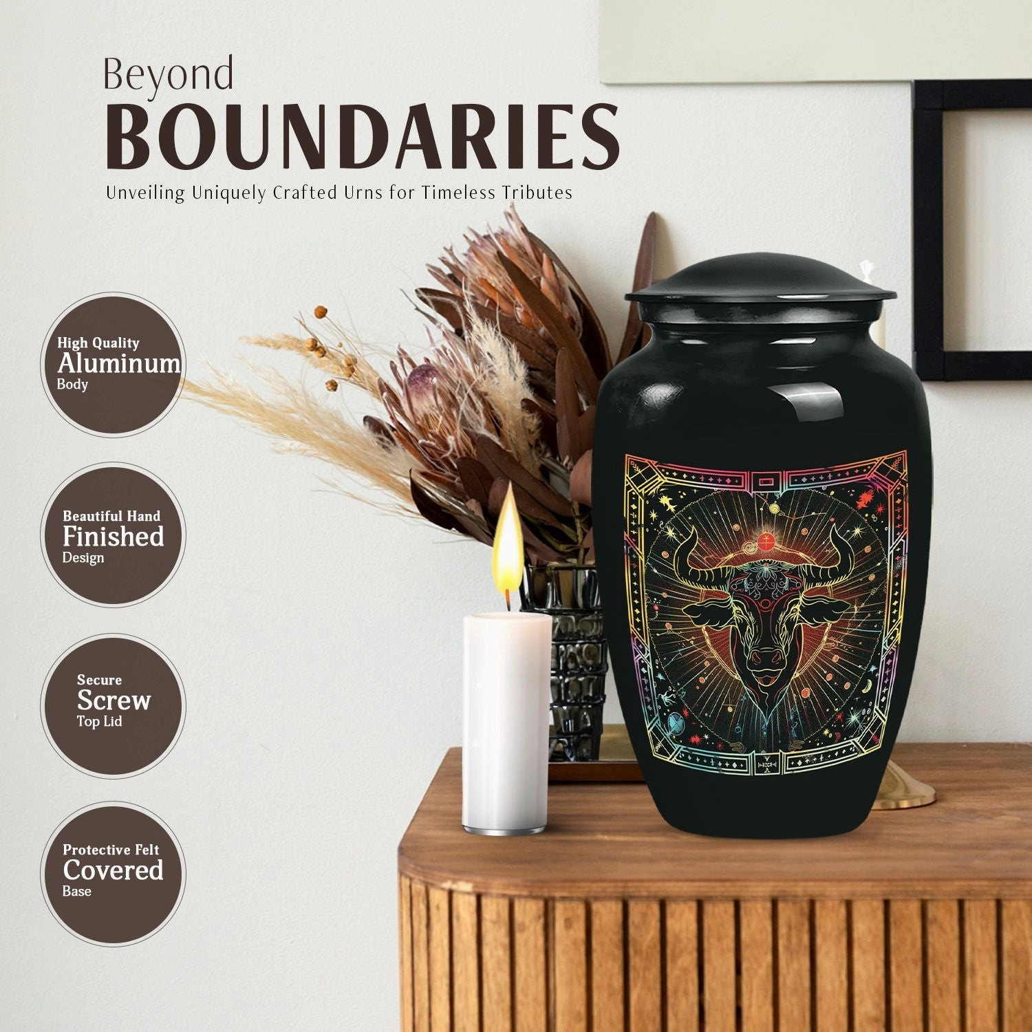 Zodiac Symbolic Burial Urn - Memorial Tribute for Loved Ones